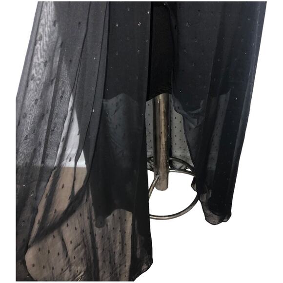 White House Black Market Strapless Halter Maxi Dress with Sheer Overlay 12 NWT - Picture 7 of 13